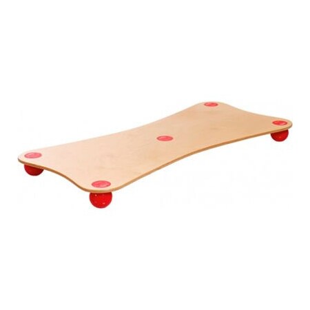 Fabrication Enterprises TOGU Balanza Ballstep XXL Balance Board, Birch Wood with Red Balls 30-4561